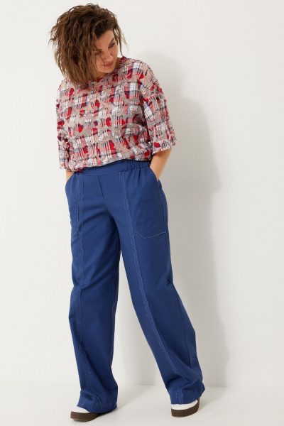 Свободная сетчатая блуза из хлопка для летних и многослойных образов BegiModa 4119 красная клетка - фото 3