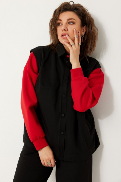 Полуприлегающий жилет из струящейся ткани для многослойных образов BegiModa 7018 чёрный - фото 3