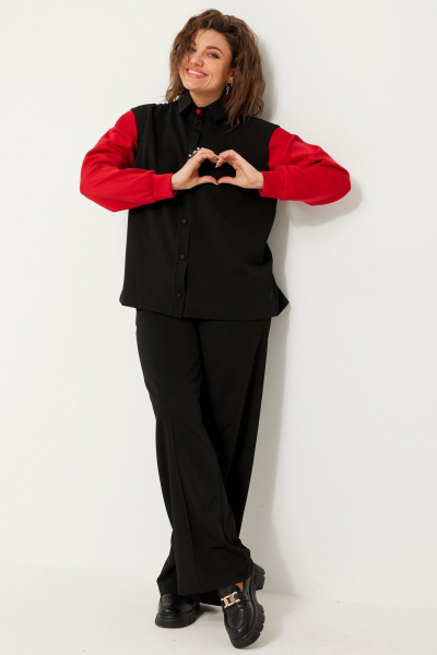 Полуприлегающий жилет из струящейся ткани для многослойных образов BegiModa 7018 чёрный - фото 1