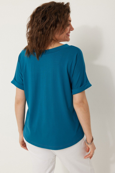 Блуза демисезонная трикотажная полуприлегающая BegiModa 4120 лазурный - фото 6