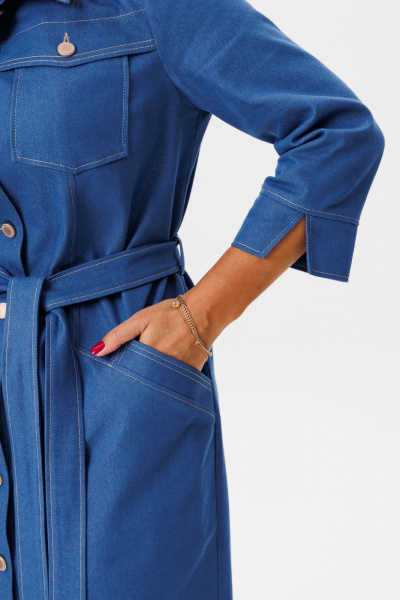 Джинсовое платье полуприлегающего силуэта с карманами Mubliz 220 джинс - фото 11