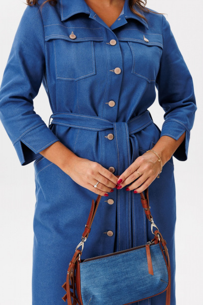 Джинсовое платье полуприлегающего силуэта с карманами Mubliz 220 джинс - фото 10