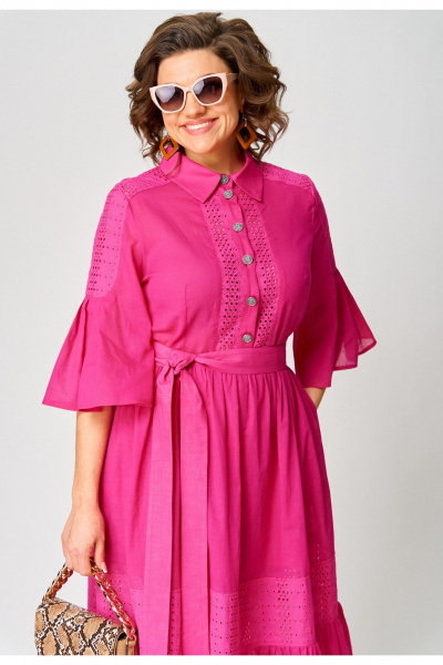 Платье с рельефами, складками и съемным поясом EVA GRANT 7181В - фото 9