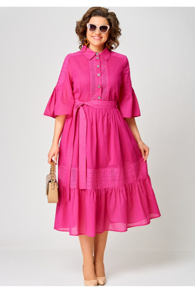 Платье с рельефами, складками и съемным поясом EVA GRANT 7181В - фото 1