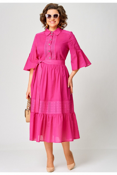 Платье с рельефами, складками и съемным поясом EVA GRANT 7181В - фото 8