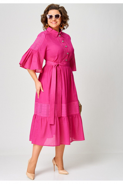 Платье с рельефами, складками и съемным поясом EVA GRANT 7181В - фото 7