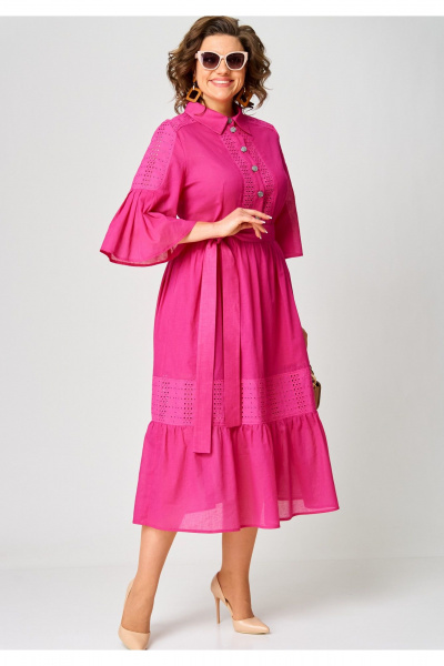 Платье с рельефами, складками и съемным поясом EVA GRANT 7181В - фото 2