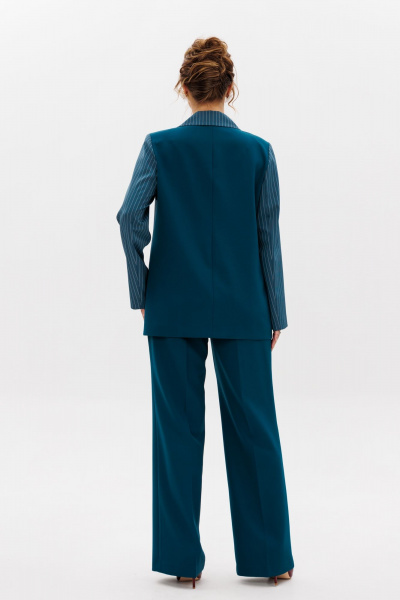 Костюм с жакетом и брюками из тянущейся костюмной ткани Mubliz 237 морская_волна - фото 13