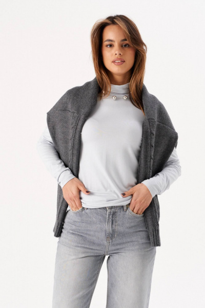 Водолазка из мягкой вискозы для повседневного образа Romgil 889ДВТЗ жемчужный_серый - фото 4