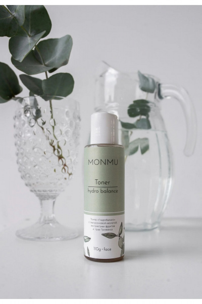 Глубоко увлажняющий тонер с гиалуроновой кислотой и травами MONMU Toner hydro balance, 110g - фото 2