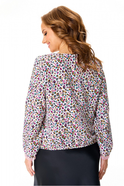 Платье-юбка с приталенной блузой из атласа и вискозы T&N 7612 цветная_мозаика_черный - фото 7