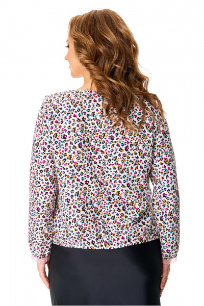 Блуза из вискозы с рюшей и эластичной спинкой T&N 7613 цветная_мозаика - фото 4