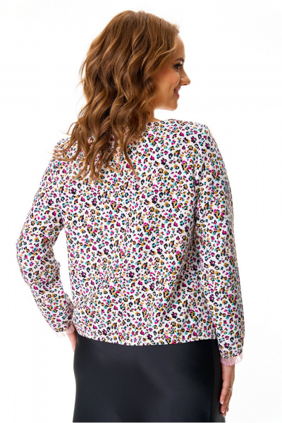 Блуза из вискозы с рюшей и эластичной спинкой T&N 7613 цветная_мозаика - фото 3