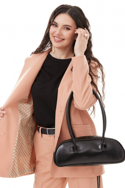 Женский деловой комплект из жакета, брюк и футболки Твой имидж 2095 персик - фото 9