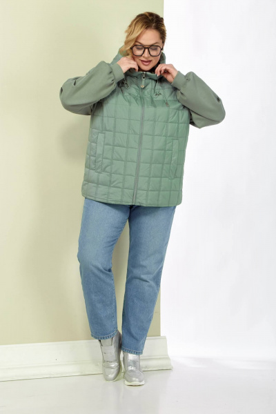 Демисезонная женская куртка с капюшоном из плащёвой ткани Shetti 2184 мята - фото 9