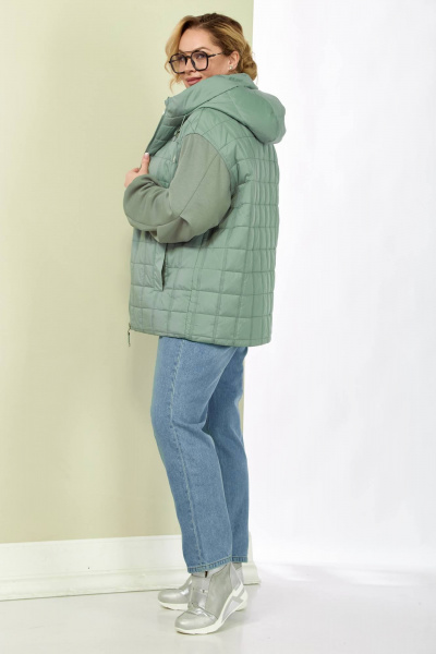 Демисезонная женская куртка с капюшоном из плащёвой ткани Shetti 2184 мята - фото 8