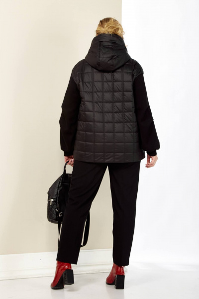 Черная демисезонная куртка с утеплителем и карманами Shetti 2184 черный - фото 8