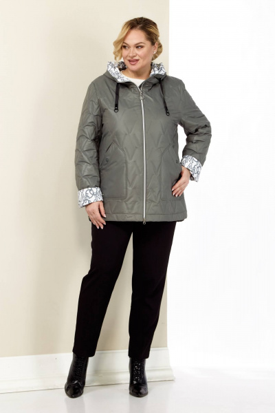 Демисезонная стеганная куртка на каждый день серый Shetti 2183 графит - фото 8