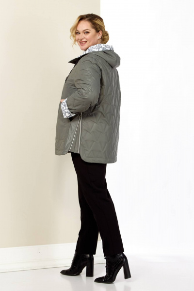 Демисезонная стеганная куртка на каждый день серый Shetti 2183 графит - фото 7