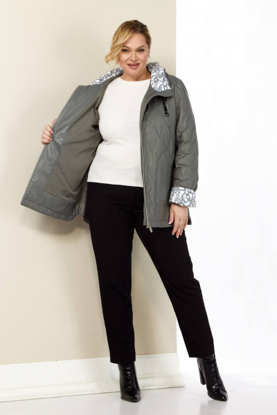 Демисезонная стеганная куртка на каждый день серый Shetti 2183 графит - фото 6