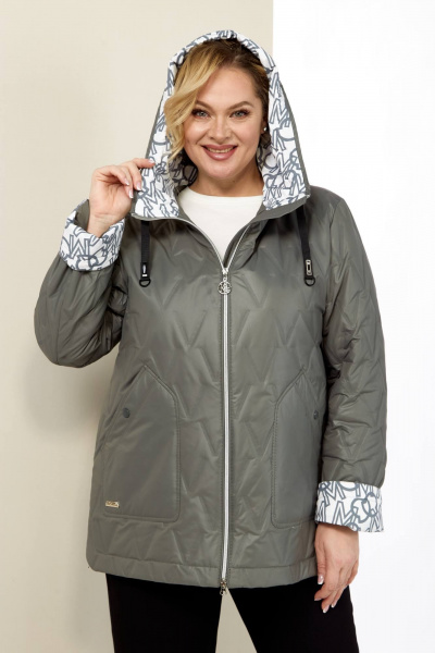 Демисезонная стеганная куртка на каждый день серый Shetti 2183 графит - фото 5