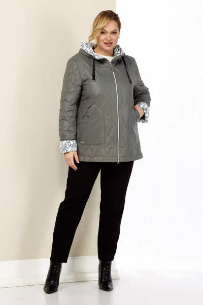 Демисезонная стеганная куртка на каждый день серый Shetti 2183 графит - фото 4