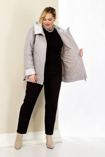 Демисезонная куртка на каждый день розовая Shetti 2183 пудра - фото 6