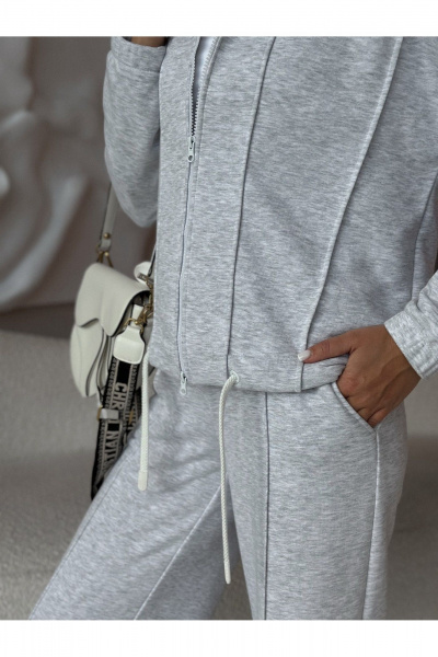 Брюки и джемпер спортивный костюм серый утепленный Dilana VIP 2065 серый - фото 8