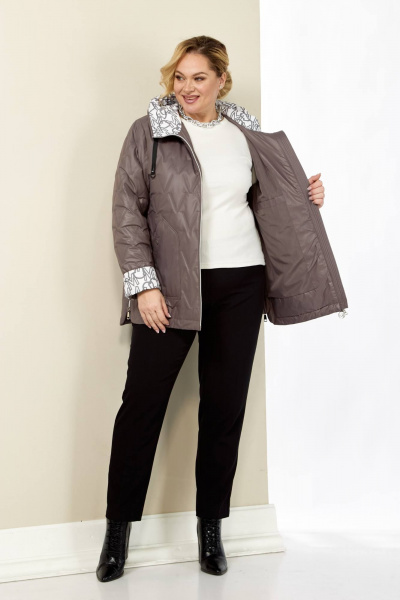 Демисезонная куртка на каждый день бежевый Shetti 2183 какао - фото 7