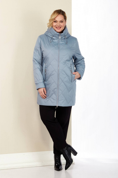 Демисезонная женская куртка с капюшоном из текстиля Shetti 2186 ментол - фото 9