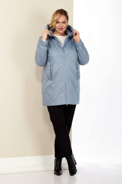 Демисезонная женская куртка с капюшоном из текстиля Shetti 2186 ментол - фото 4