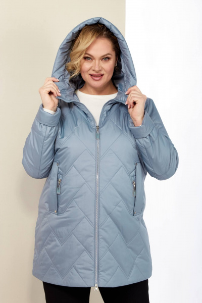 Демисезонная женская куртка с капюшоном из текстиля Shetti 2186 ментол - фото 3