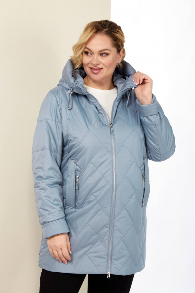 Демисезонная женская куртка с капюшоном из текстиля Shetti 2186 ментол - фото 2