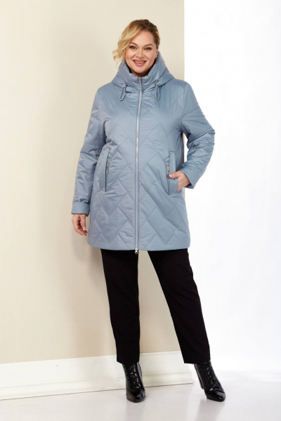 Демисезонная женская куртка с капюшоном из текстиля Shetti 2186 ментол - фото 1