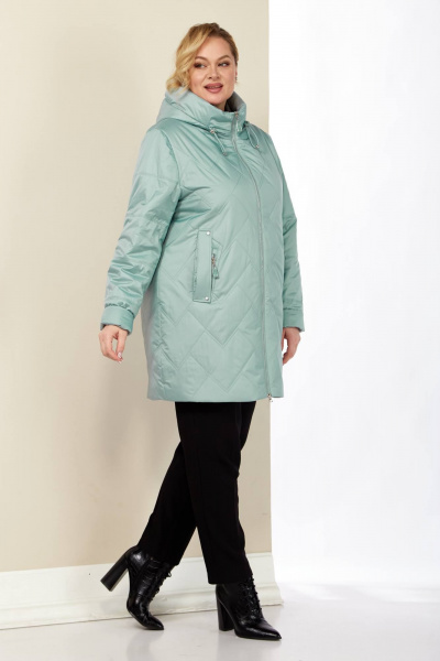 Демисезонная женская куртка с капюшоном из плащёвой ткани Shetti 2186 мята - фото 9