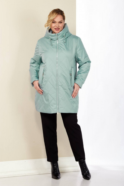Демисезонная женская куртка с капюшоном из плащёвой ткани Shetti 2186 мята - фото 8