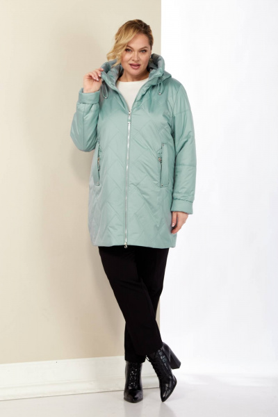 Демисезонная женская куртка с капюшоном из плащёвой ткани Shetti 2186 мята - фото 7