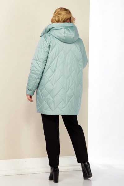 Демисезонная женская куртка с капюшоном из плащёвой ткани Shetti 2186 мята - фото 6