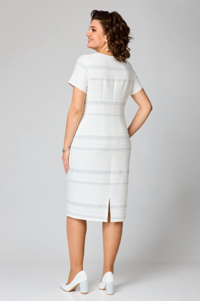 Летнее белое платье из трикотажа с вырезом и подрезом Slaviaelit 550 - фото 6