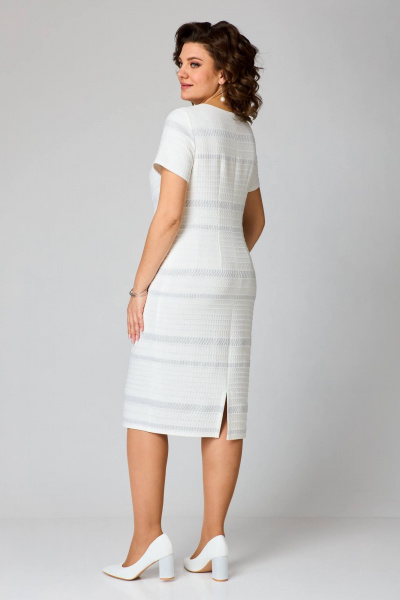 Летнее белое платье из трикотажа с вырезом и подрезом Slaviaelit 550 - фото 5