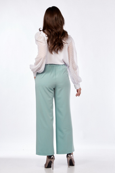 Демисезонные брюки из костюмной ткани со стрелками Abbi 2028 бирюзовый - фото 11