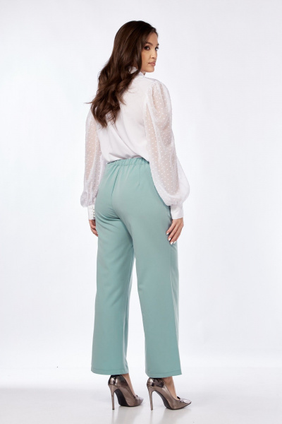 Демисезонные брюки из костюмной ткани со стрелками Abbi 2028 бирюзовый - фото 9