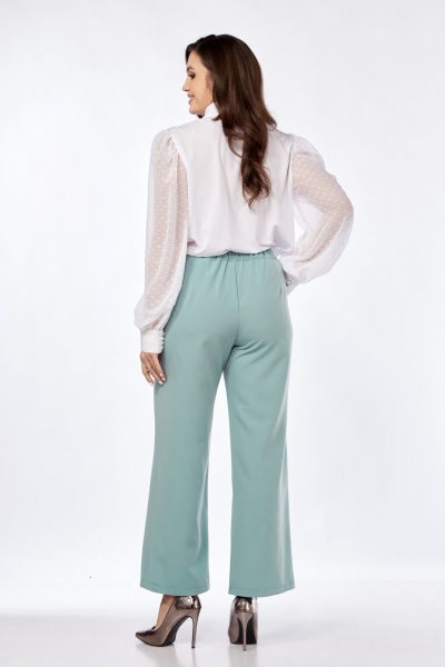 Демисезонные брюки из костюмной ткани со стрелками Abbi 2028 бирюзовый - фото 8