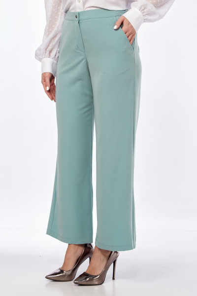 Демисезонные брюки из костюмной ткани со стрелками Abbi 2028 бирюзовый - фото 6