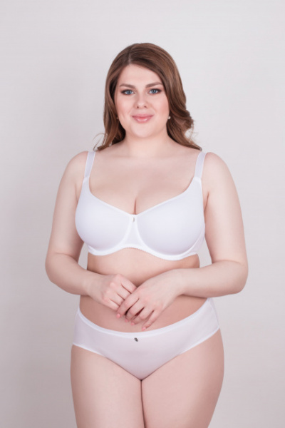 Белый бюстгальтер с плотной чашкой и монофил для полных Milavitsa 119140 белый - фото 3