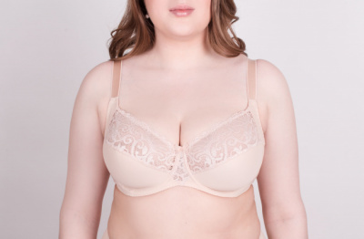 Бюстгальтер бежевый для полных с мягкой чашкой и корректировкой Milavitsa 120151 нюд - фото 2