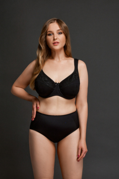 Бюстгальтер для кормления с тройным членением и двойным станом на каждый день Milavitsa 133011 черный - фото 1