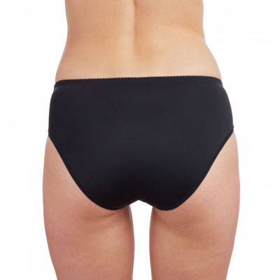 Трусы Слип средняя+ линия талии полные формы на каждый день Milavitsa 268002 черный с нюдом - фото 1