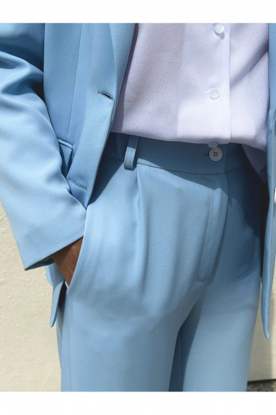 Брюки прямые деловые из текстиля с карманами и застежкой i3i Fashion 600/3 - фото 6