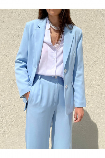 Брюки прямые деловые из текстиля с карманами и застежкой i3i Fashion 600/3 - фото 2